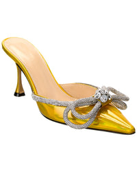 Mach & Mach Double Bow Leather Mule Yellow 5.5