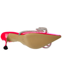 Mach & Mach Double Bow Vinyl & Leather Mule