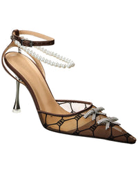 Mach & Mach Matilda Mesh & Leather Pump Brown Multi 35