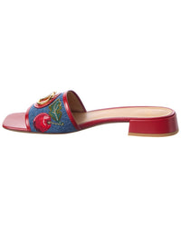 Valentino Vlogo Signature Cherryfic Denim & Leather Sandal