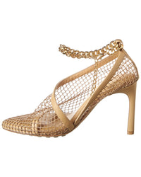 Bottega Veneta Bottega Veneta Mesh & Leather Ankle Strap Sandal