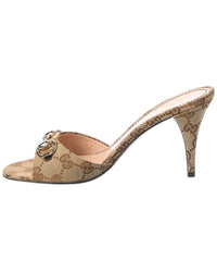 Gucci Gucci Horsebit Canvas & Leather Sandal