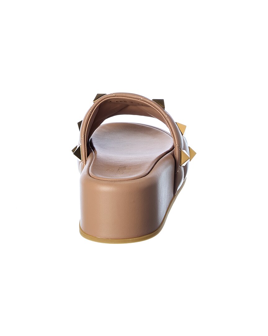 Valentino Valentino Roman Stud Leather Flatform Slide