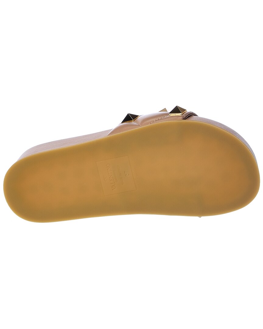 Valentino Valentino Roman Stud Leather Flatform Slide