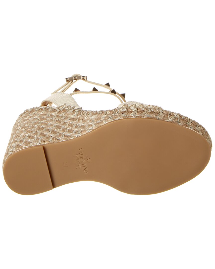 Valentino Valentino Rockstud Grainy Leather Espadrilles