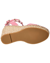 Valentino Rockstud 125 Grainy Leather Wedge Sandal
