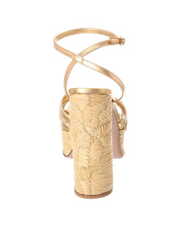 Valentino Vlogo Signature Leather & Raffia Sandal