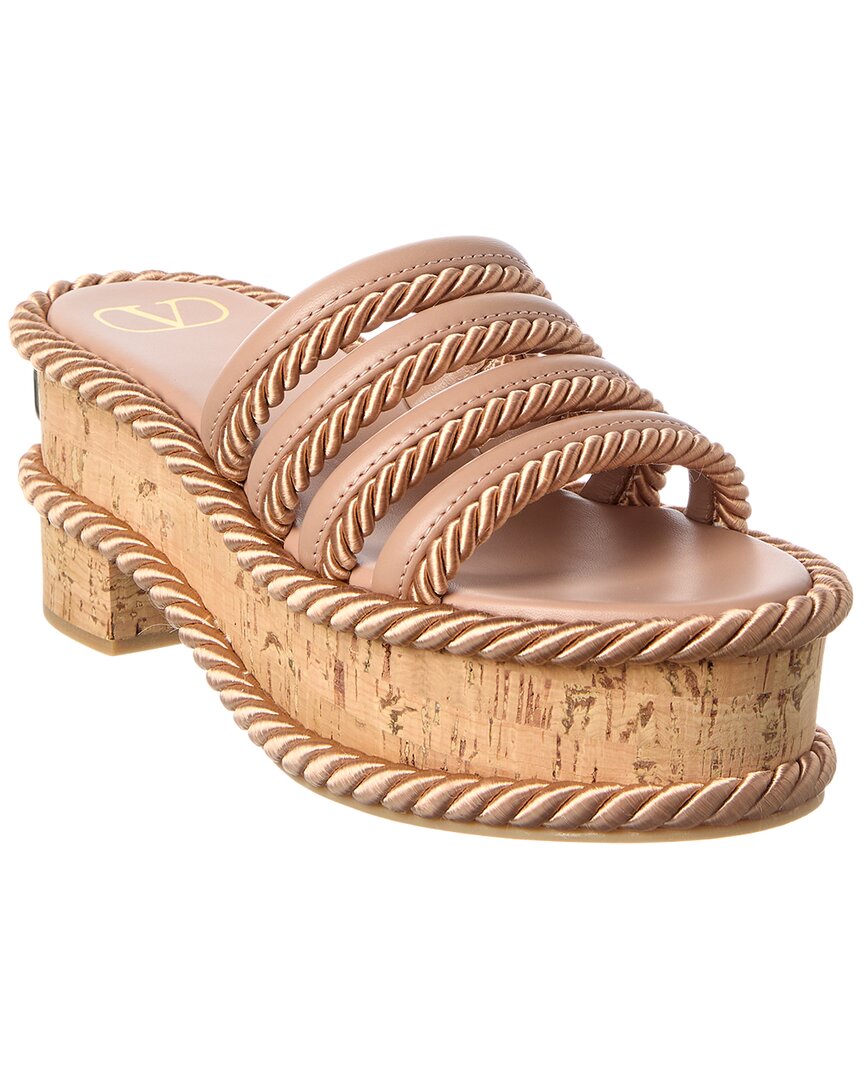 Valentino Vlogo Signature Leather Sandal