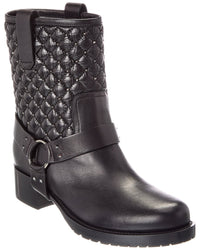 Valentino Valentino Vlogo Signature Quilted Leather Biker Boot