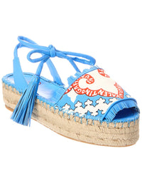 Valentino Vlogo Canvas & Leather Espadrille Sandal