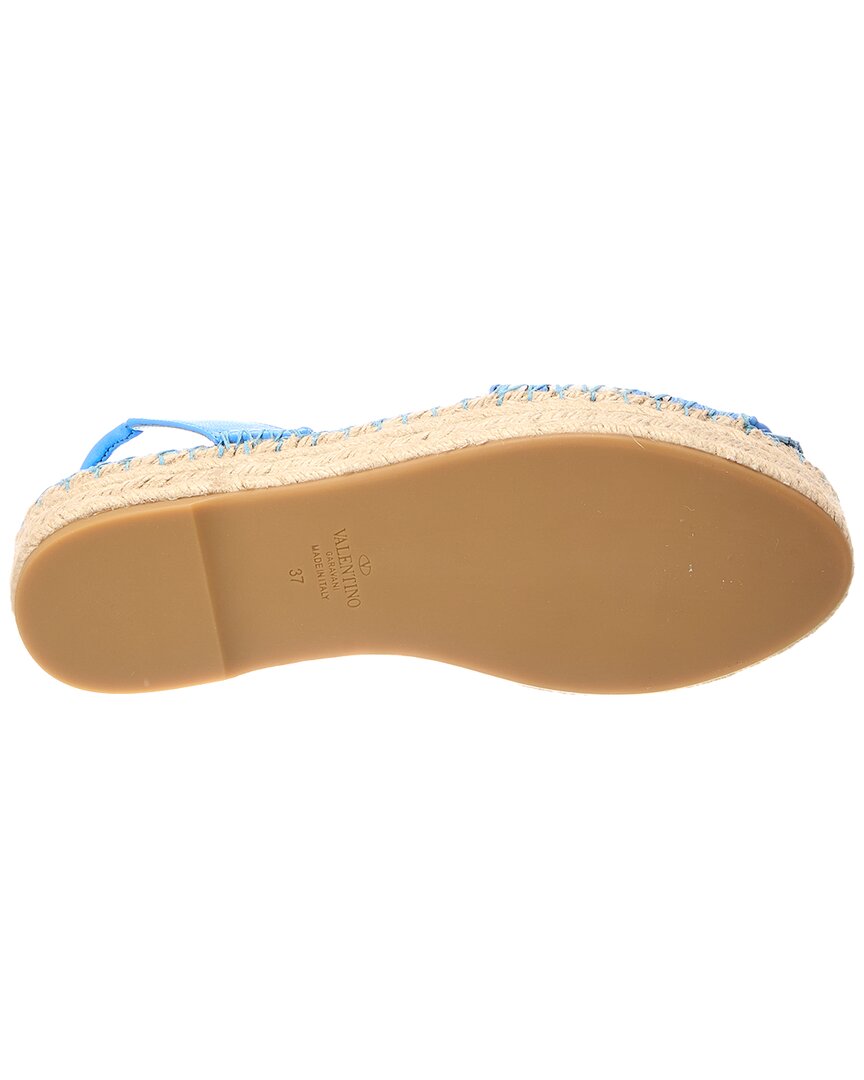 Valentino Vlogo Canvas & Leather Espadrille Sandal