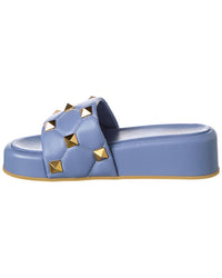Valentino Roman Stud Leather Flatform Slide