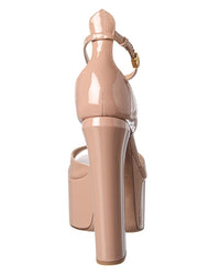 Valentino Valentino Vlogo Tan-Go 155 Patent Platform Sandal