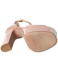 Valentino Valentino Vlogo Tan-Go 155 Patent Platform Sandal