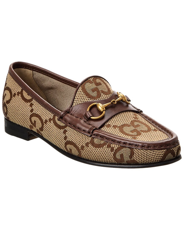 Gucci Maxi Gg Canvas & Leather Loafer