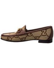 Gucci Maxi Gg Canvas & Leather Loafer