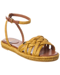 Valentino Vlogo Signature Raffia Sandal