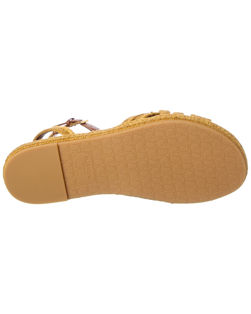 Valentino Vlogo Signature Raffia Sandal