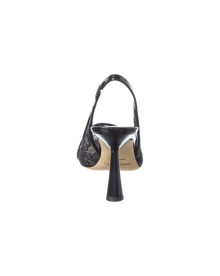 Jimmy Choo Amita 45 Lace & Leather Slingback Pump