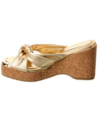 Jimmy Choo Avenue 110 Leather Wedge Sandal