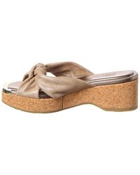 Jimmy Choo Avenue 50 Leather Wedge Sandal