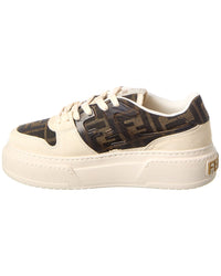 Fendi Match Ff Jacquard & Suede Platform Sneaker