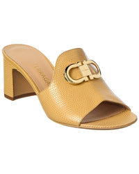 Ferragamo Ferragamo Gancini Leather Sandal
