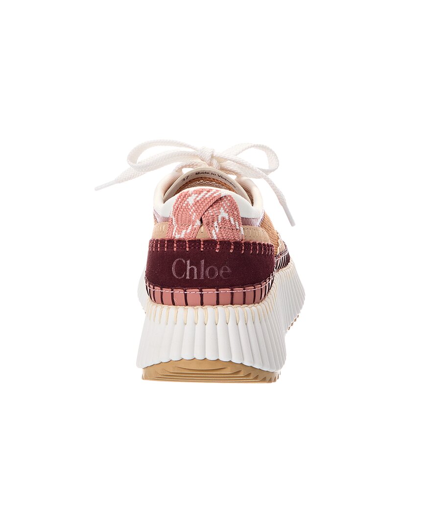Chloé Chloé Nama Suede-Trim Sneaker
