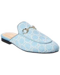 Gucci Giglio Princetown Canvas & Leather Mule