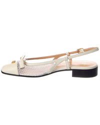 Valentino Vlogo Signature Leather Ballerina Flat