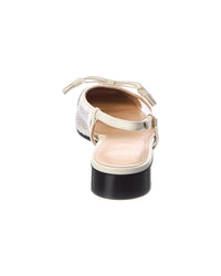 Valentino Vlogo Signature Leather Ballerina Flat