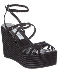 Jimmy Choo Nyra 100 Raffia & Suede Sandal