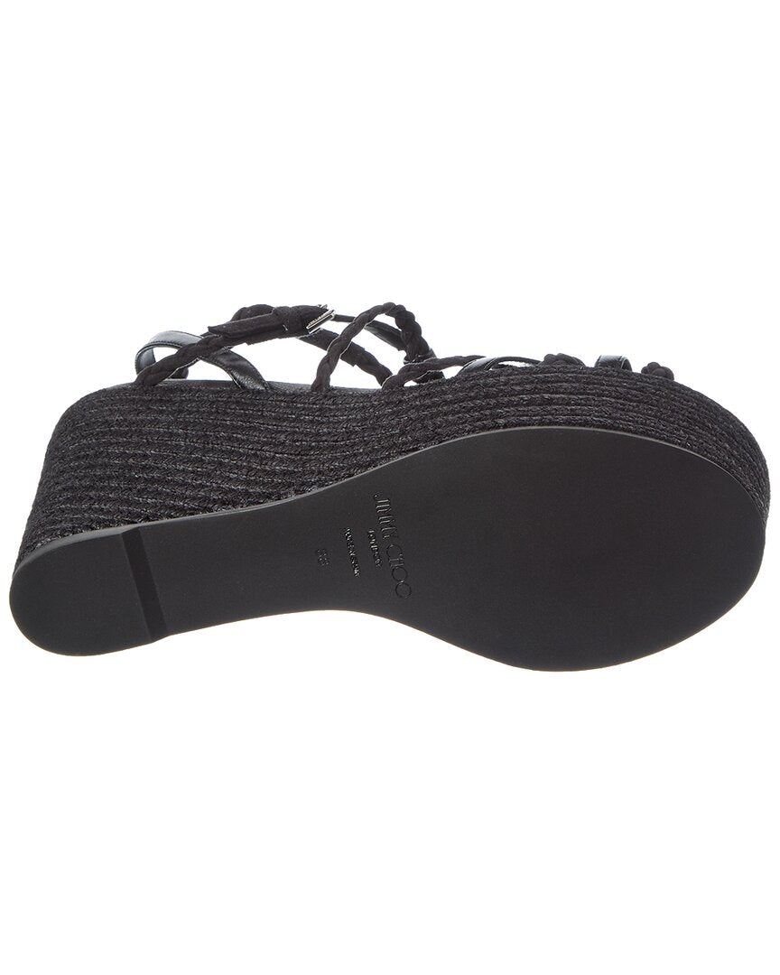 Jimmy Choo Nyra 100 Raffia & Suede Sandal