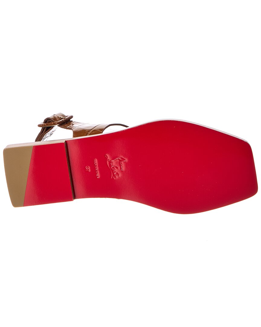 Christian Louboutin Christian Louboutin Croc-Embossed Leather Sandal