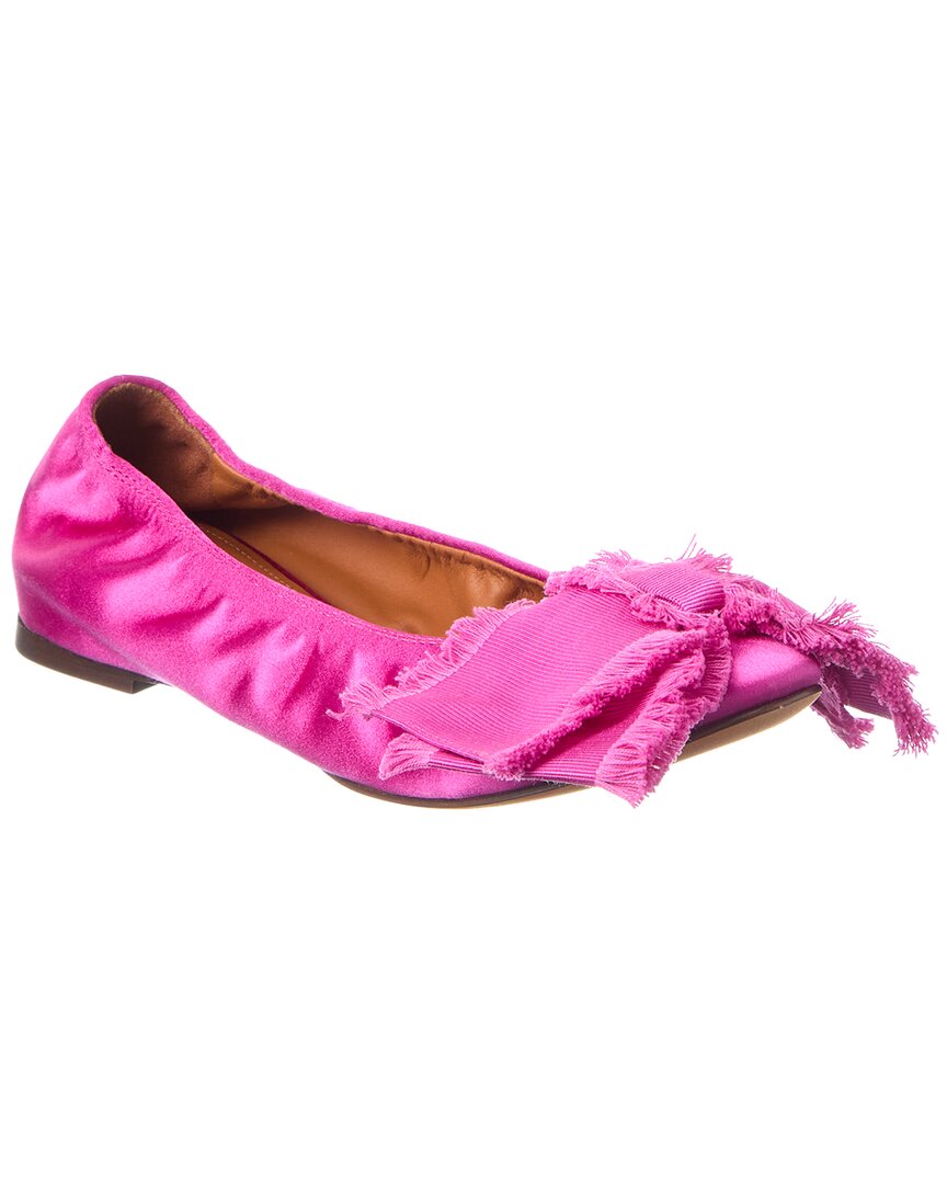 LANVIN Lanvin Bow Silk Ballerina Flat