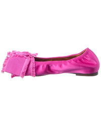 LANVIN Lanvin Bow Silk Ballerina Flat