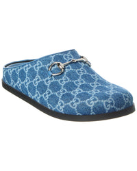 Gucci Horsebit Denim & Leather Mule
