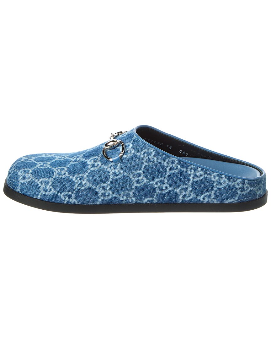 Gucci Horsebit Denim & Leather Mule