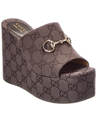 Gucci Gucci Horsebit Leather Wedge Sandal