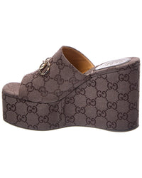 Gucci Gucci Horsebit Leather Wedge Sandal