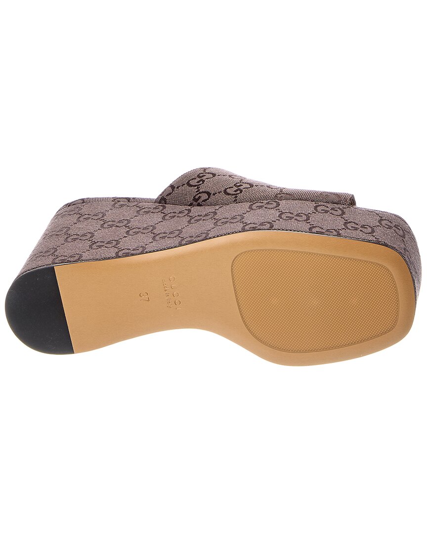 Gucci Gucci Horsebit Leather Wedge Sandal