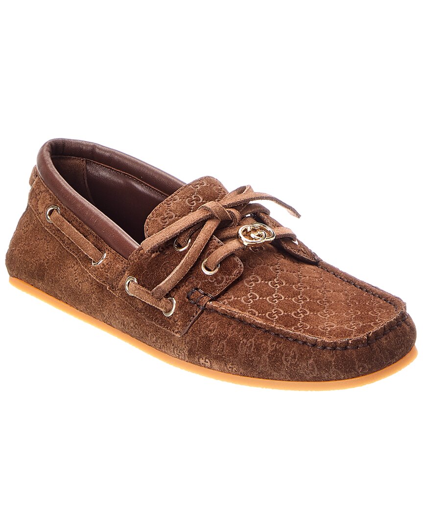 Gucci Gg Logo Suede Loafer