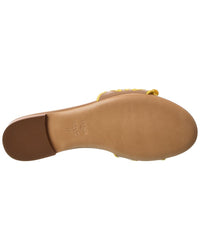 Fendi Baguette Leather Flat Sandal