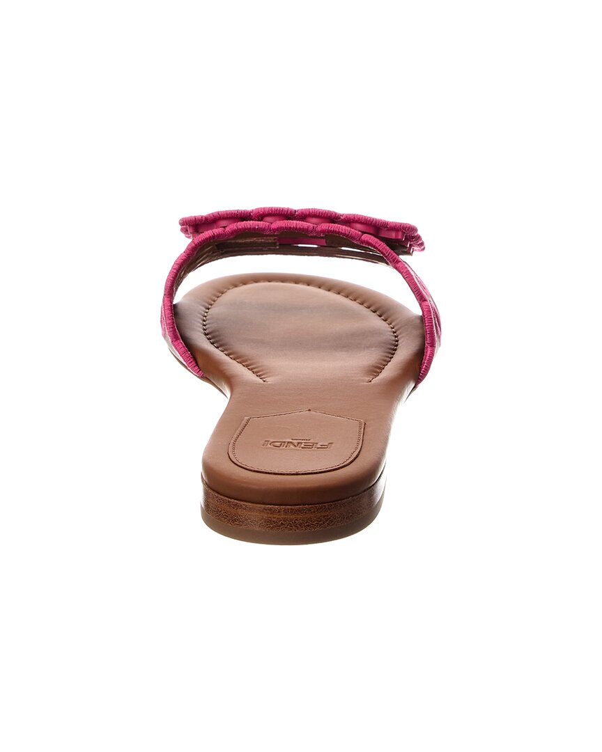 Fendi Baguette Leather Flat Sandal