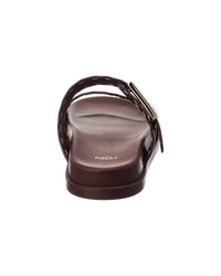 Fendi Logo Leather Flat Sandal