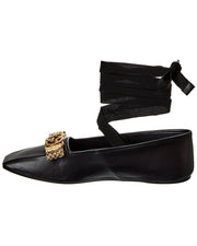 Gucci Double G Leather Ballet Flat