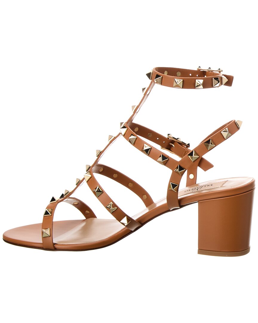 Valentino Rockstud Caged 60 Leather Ankle Strap Sandal