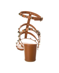 Valentino Rockstud Caged 60 Leather Ankle Strap Sandal