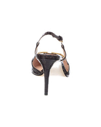 Valentino Valentino Vlogo 80 Croc-Embossed Leather Pump
