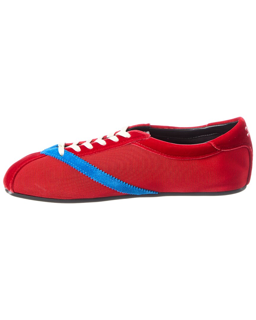Celine Logo Velvet & Suede Sneaker